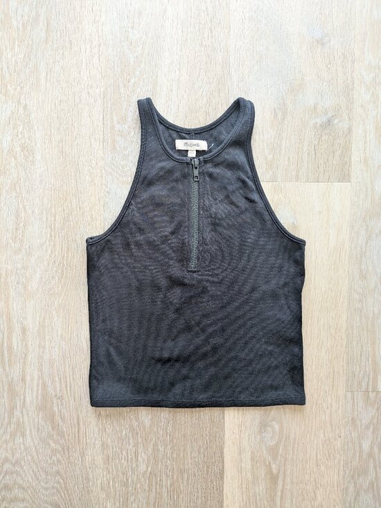 Madewell Tops - Madewell crop zipper tank, size XXS